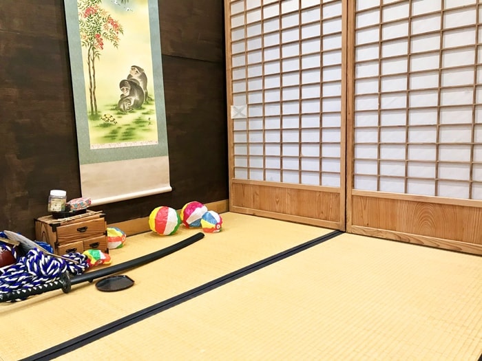 コスプレ和装、畳と障子のブース